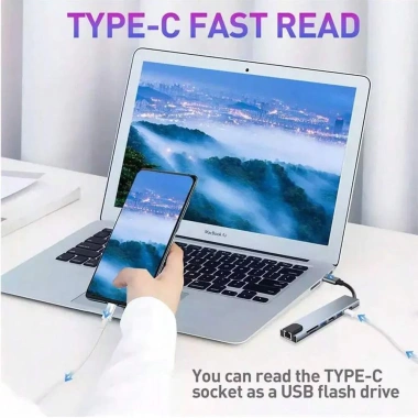 Bộ USB‑C Hub 8 trong 1 đa cổng 4K HD, RJ45, USB3.0, PD sạc, đọc thẻ TF/SD – 143.000₫ 4 Bộ USB‑C Hub 8 trong 1 đa cổng 4K HD, RJ45, USB3.0, PD sạc, đọc thẻ TF/SD – 143.000₫ 4