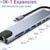 Bộ USB‑C Hub 8 trong 1 đa cổng 4K HD, RJ45, USB3.0, PD sạc, đọc thẻ TF/SD – 143.000₫ 10