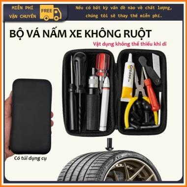 Bộ Vá Nấm Xe Không Ruột - Vá Lốp Ô Tô, Xe Máy Không Cần Tháo, Giá chỉ 465.000₫