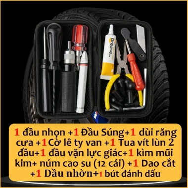 Bộ Vá Nấm Xe Không Ruột - Vá Lốp Ô Tô, Xe Máy Không Cần Tháo, Giá chỉ 465.000₫