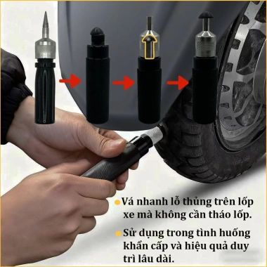 Bộ Vá Nấm Xe Không Ruột - Vá Lốp Ô Tô, Xe Máy Không Cần Tháo, Giá chỉ 465.000₫