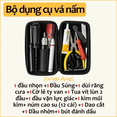 Bộ Vá Nấm Xe Không Ruột - Vá Lốp Ô Tô, Xe Máy Không Cần Tháo, Giá chỉ 465.000₫