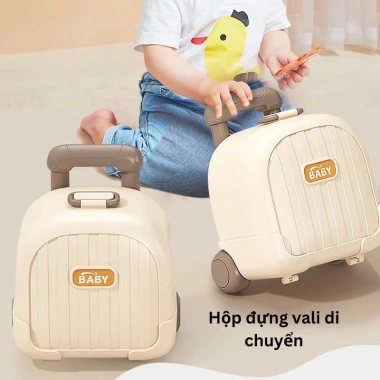 Bộ Vali Gặm Nướu 10 Món Xúc Xắc Lục Lạc Nhựa ABS Cao Cấp An Toàn Tặng Hộp Đựng Bé 2