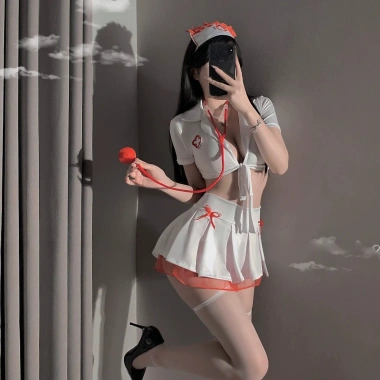 Bộ váy ngủ cosplay nữ y tá gợi cảm, nóng bỏng - Giá 260.000 VND (giảm từ 317.200 VND) 3