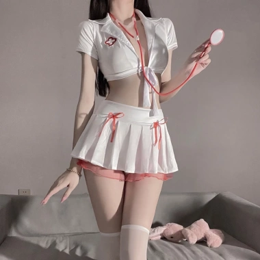 Bộ váy ngủ cosplay nữ y tá gợi cảm, nóng bỏng - Giá 260.000 VND (giảm từ 317.200 VND) 4