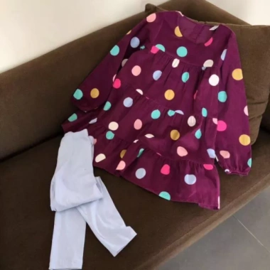 Bộ váy nhung và quần legging cho bé 9-20kg - Sang trọng, giá ưu đãi 99.000₫