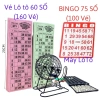 Bộ Vé Lô tô 60 số - Thẻ Bingo 75 số - Vé Dò Loto Tết Vui, Máy Loto Bingo Gỗ 44.499