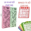 Bộ Vé Lô tô 60 số - Thẻ Bingo 75 số - Vé Dò Loto Tết Vui, Máy Loto Bingo Gỗ 44.499 2