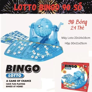 Bộ Vé Lô tô 60 số - Thẻ Bingo 75 số - Vé Dò Loto Tết Vui, Máy Loto Bingo Gỗ 44.499