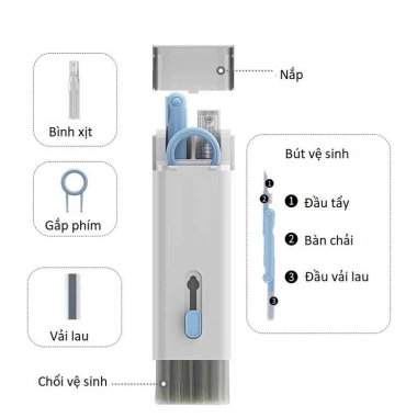 Bộ vệ sinh đa năng 7in1 cho máy tính, laptop, điện thoại, tai nghe - Giá 49.000đ