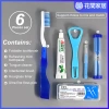 Bộ vệ sinh răng miệng du lịch 6 món - kem đánh răng, bàn chải, giá 56.430₫