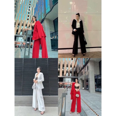 Bộ vest áo hai lớp kèm quần xuông Đỗ Chi Shop – Chất tuyết hàn cao cấp, thích hợp đi chơi, tiệc, giảm còn 275.000₫