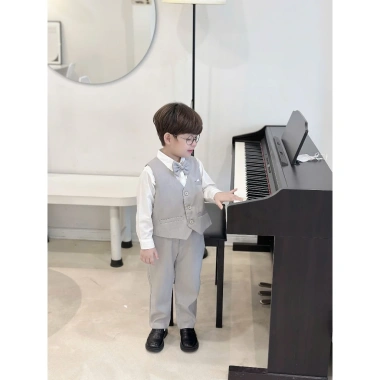 Bộ vest bé trai 4 chi tiết Gile công tử size 8-25kg, tết sinh nhật, giá 255k 8