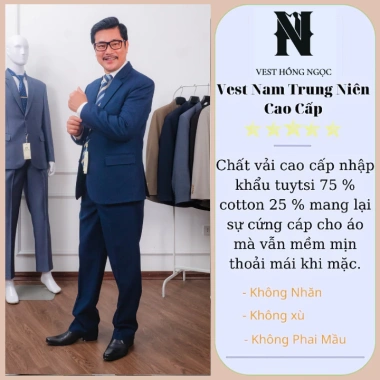 Bộ Vest Hồng Ngọc Trung Niên Comple Nam Cao Cấp, Chất Liệu Nhập Khẩu, Giá 918.000đ