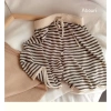 Bộ vest lụa mỏng cho bé trai, bé gái, áo + quần short sọc 5 điểm, sành điệu mùa hè 2