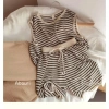 Bộ vest lụa mỏng cho bé trai, bé gái, áo + quần short sọc 5 điểm, sành điệu mùa hè 10