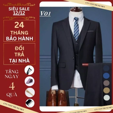 Bộ vest nam công sở lịch lãm trẻ trung, sang trọng, không nhăn không xù – Giá 549.000₫