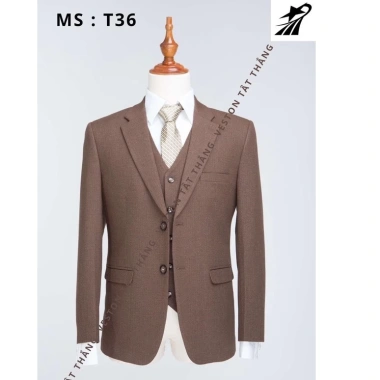 Bộ vest nam trung niên cao cấp vải tuysi - tặng áo gile, giảm giá tới 20%