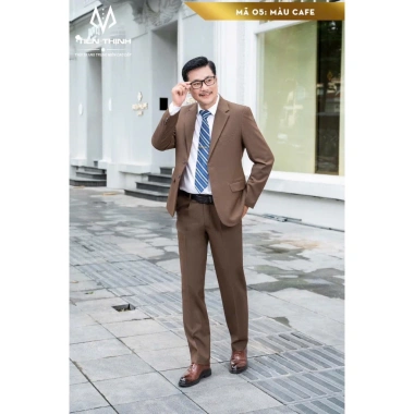Bộ Vest Nam Trung Niên Đứng Đàng Đẹp, Phom Xẻ Sườn 2 Bên - Giảm Giá 675k 9
