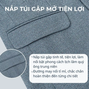 Bộ Vest Nam Trung Niên Vải Tuýt Si Nhập Khẩu Hàn Quốc Co Giãn Sang Trọng Giá 799.000