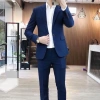 Bộ vest nam xanh than, bông lúa, cavat, 2 quần sịp - vest chú rể công sở, chất vải đẹp không nhăn không xù