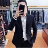 Bộ vest nam xanh than, bông lúa, cavat, 2 quần sịp - vest chú rể công sở, chất vải đẹp không nhăn không xù 3
