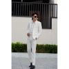 Bộ vest nam xanh than, bông lúa, cavat, 2 quần sịp - vest chú rể công sở, chất vải đẹp không nhăn không xù 4