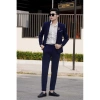 Bộ vest nam xanh than, bông lúa, cavat, 2 quần sịp - vest chú rể công sở, chất vải đẹp không nhăn không xù 5