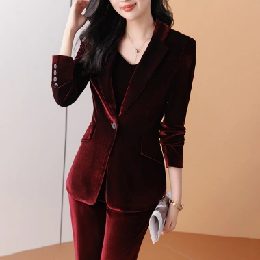 Bộ vest nhung vàng ôm sát tôn dáng, mùa thu xuân công sở Hàn Quốc 421.200 VND 3 Bộ vest nhung vàng ôm sát tôn dáng, mùa thu xuân công sở Hàn Quốc 421.200 VND 3