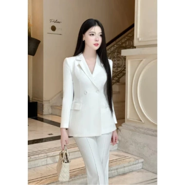Bộ vest nữ 2 cúc ngang 2.025 – Vest Hàn Quốc đen, quần ống suông sang trọng HMX5.334 4 Bộ vest nữ 2 cúc ngang 2.025 – Vest Hàn Quốc đen, quần ống suông sang trọng HMX5.334 4