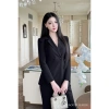 Bộ vest nữ 2 cúc ngang 2.025 – Vest Hàn Quốc đen, quần ống suông sang trọng HMX5.334 7