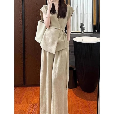 Bộ vest nữ mùa hè sang trọng áo vest kaki thanh lịch quần vest cao cấp giảm giá hấp dẫn