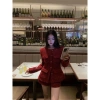 Bộ vest nữ tweed đỏ rượu + quần short ngắn dáng suông - Sang chảnh, chỉ 509.000₫ 4