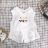 Bộ vest, short, mũ trùm đầu trẻ em mùa hè Hàn Quốc, không tay, in 2 trang phục giảm giá 6