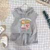 Bộ vest, short, mũ trùm đầu trẻ em mùa hè Hàn Quốc, không tay, in 2 trang phục giảm giá 8