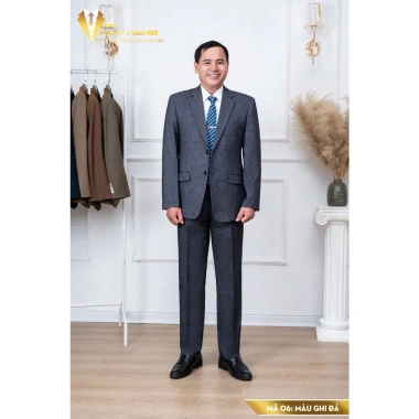 Bộ vestton nam trung tuổi cao cấp vải Tuysi - Tặng cà vạt, giảm giá 650k