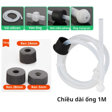 Bộ vòi bơm hút nước rửa bát gắn bồn xoay 360 độ, dây silicon 1,2m - Giá 43.605 VND
