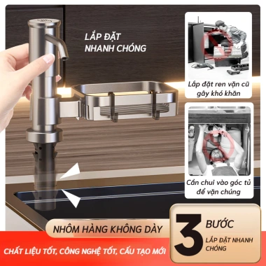 Bộ Vòi Bơm Nước Rửa Bát MoLuux - Nhôm Hàng Không, Lắp Đặt Nhanh, Giá 179.999₫ 3