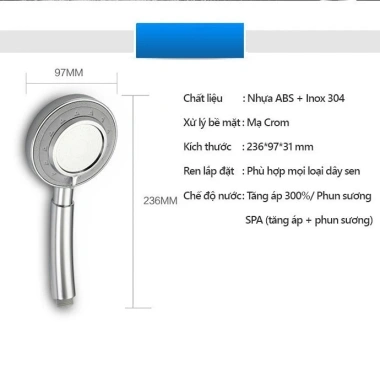Bộ vòi hoa sen tăng áp 3 chế độ + dây sen, cài sen - Giá chỉ 30.000đ, tiết kiệm ngay