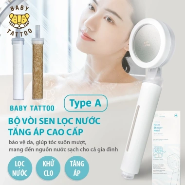 Bộ Vôi Sen Tắm Cao Cấp Khử Clo và Lọc Nước Type A - Baby Tattoo, Giá 890.000₫ 10