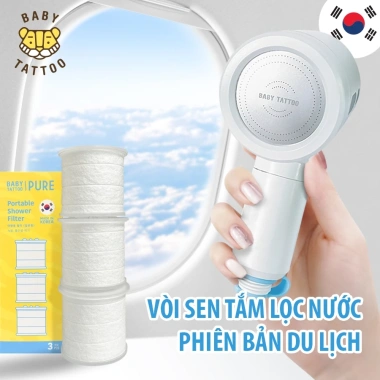 Bộ Vôi Sen Tắm Lọc Nước Hàn Quốc - Khử Khuẩn, Khử Clo, Bảo Vệ Da Tattoo Du Lịch 900k 9