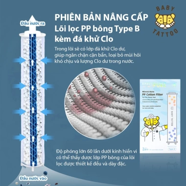 Bộ Vòi Sen Tắm Lọc Nước Tăng Áp Type B Baby Tattoo - Tiết Kiệm Nước, Giá Giảm 550.000 VND 3