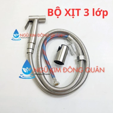 Bộ Vòi Xịt Vệ Sinh Inox 304 - Tương Thích mọi ren, Van F, Giảm 20% chỉ 80.250₫ 5