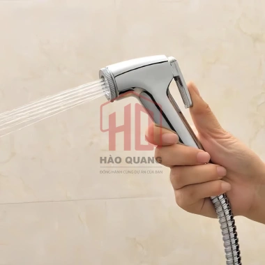 Bộ vòi xịt vệ sinh mạ crom cao cấp kèm dây dẫn & đế cài – Dùng cho bồn cầu toilet 5
