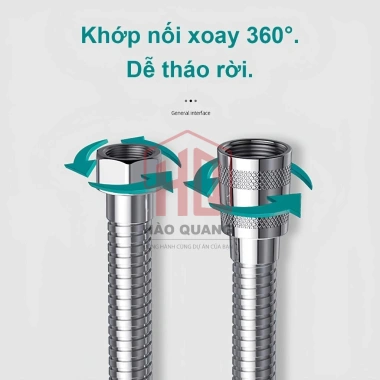Bộ vòi xịt vệ sinh mạ crom cao cấp kèm dây dẫn & đế cài – Dùng cho bồn cầu toilet 7