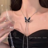 Bộ Vòng Cổ Bông Tai, Nhẫn, Phụ Kiện Bướm Đen Cá Tính: Giá 18.900đ 6