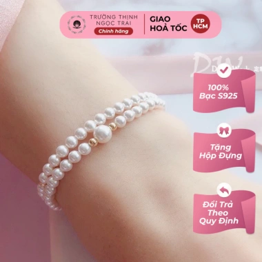 Bộ Vòng Tay Ngọc Trai Đôi 5ly NT44 - Ngọc Trai Trường Thịnh, Giá ưu đãi 784.909 VND