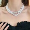 Bộ vòng tay và dây chuyền ngọc trai nhiều lớp phong cách Pháp Retro thanh lịch cho nữ, giá ưu đãi 113.740₫ 4