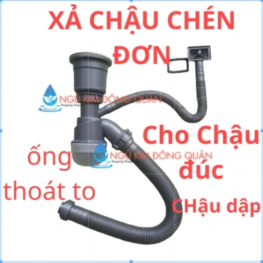 Bộ Xả Bồn Rửa Chén Đôi 110mm cho Chậu Đúc 1-2 Hố Inox 304 - Thu Rác, Giá 120.000₫ 8