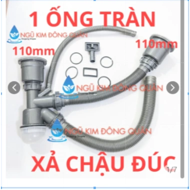 Bộ Xả Bồn Rửa Chén Đôi 110mm cho Chậu Đúc 1-2 Hố Inox 304 - Thu Rác, Giá 120.000₫ 9